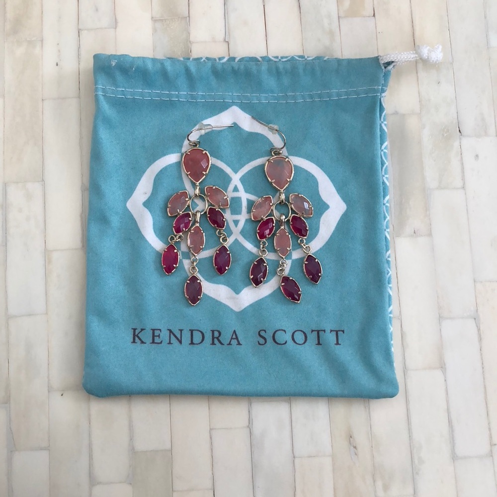 Kendra Scott Pink Statement Chandelier Earrings